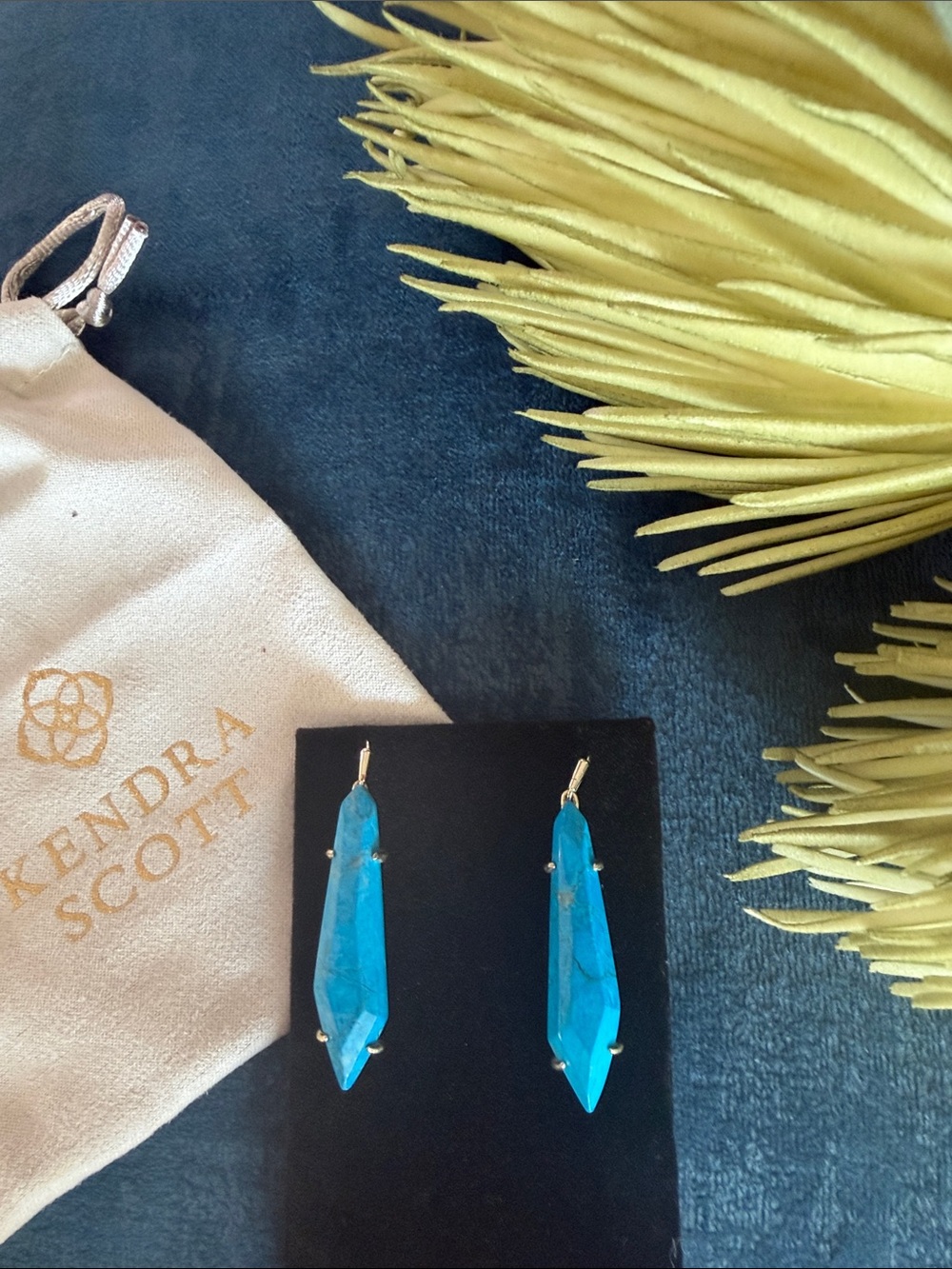 Kendra Scott Turquoise Blue Faceted Drop Earrings